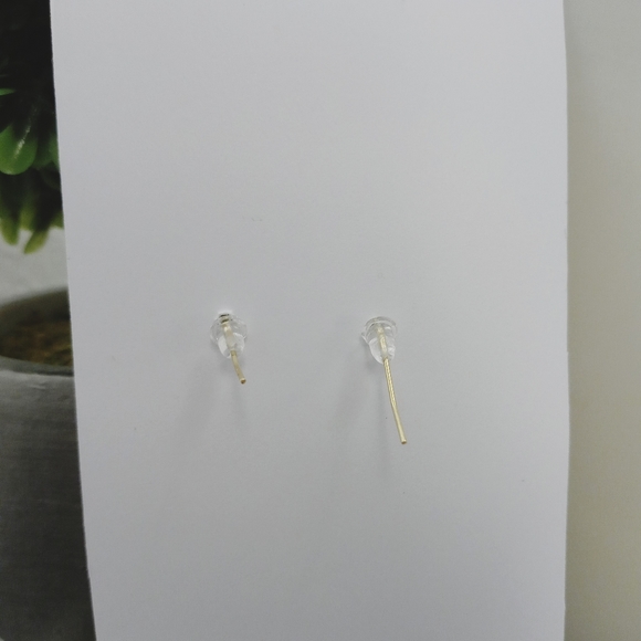 Blue and gold handcrafted resin earrings - Picture 4 of 6